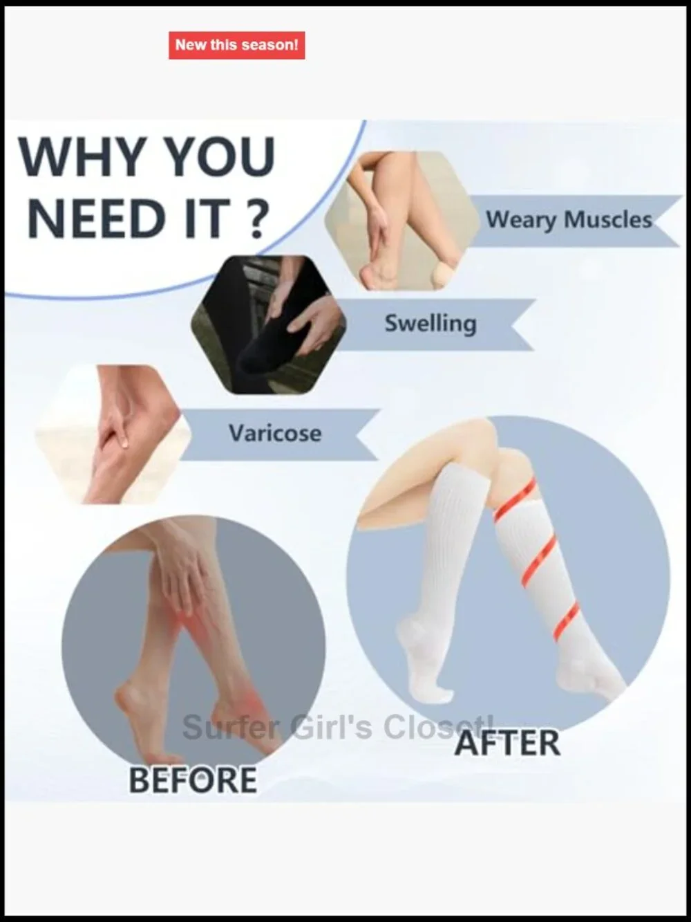 Cotton Compression Socks 4 Pairs 15-20mmHg Knee High for Sports Travel Nursing